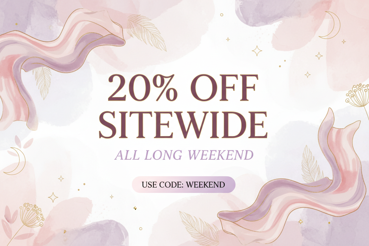 20% Off Long Weekend Banner - Pastel Pink & Purple
