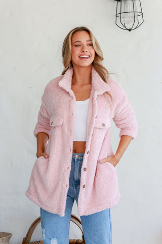 Teddy Coat - Pink