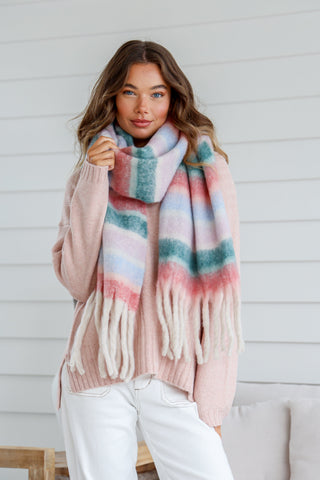 Everly Snuggly Scarf - Checked Tassel