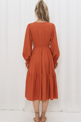 Jana Midi Dress - Rust