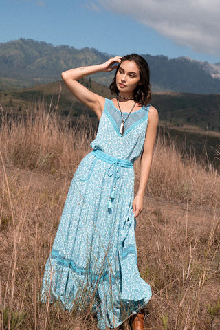Jasmine Strappy Dress - Turquoise - Preorder