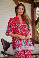 Florence Blouse - Ruby Rouge