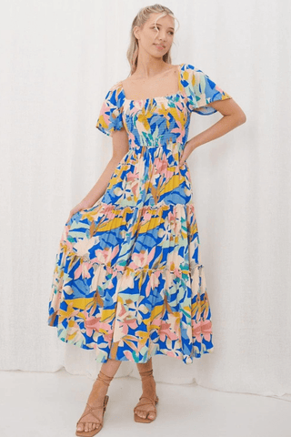 Amber Mini Dress - Paisley Blue