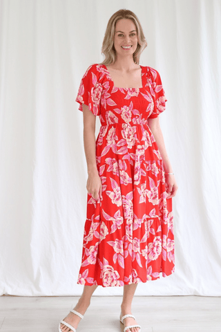 Miriam Mini Dress - Rococco Red - Preorder