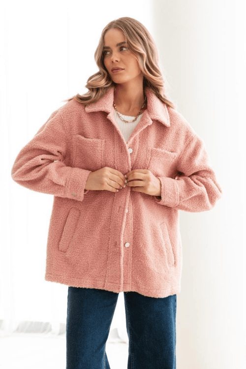 Teddy Coat - Pink