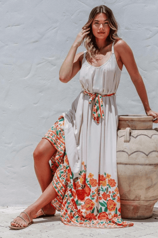 Yasmin Maxi Dress - White Floral