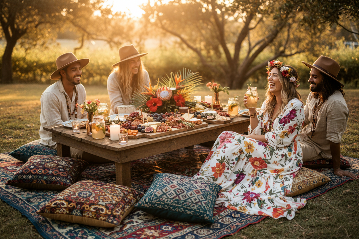 How To Set Up The Ultimate Boho Picnic