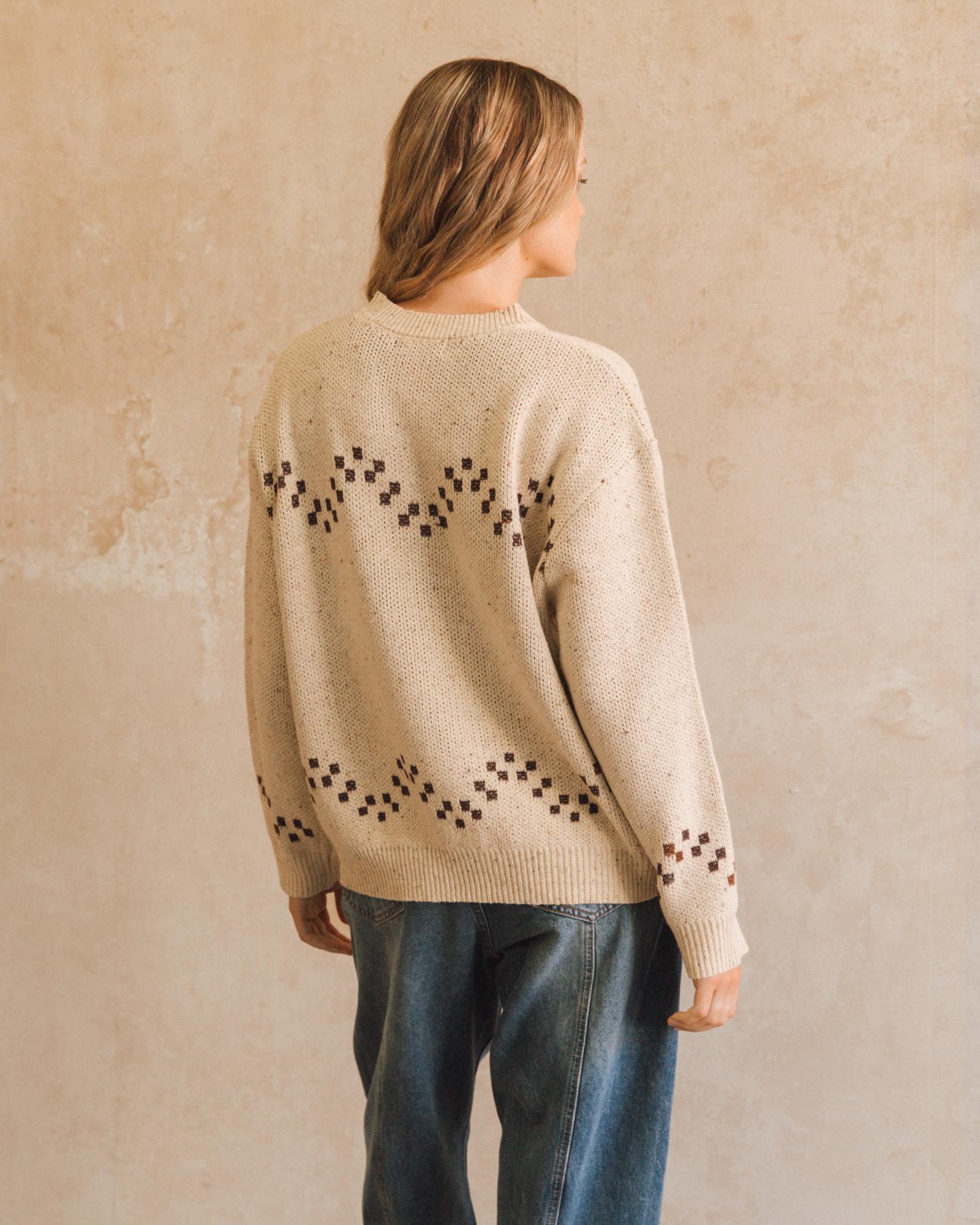Beige Cowboy Boot Wool Blend Jumper
