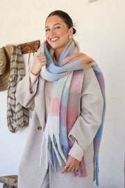 Chunky Check Snuggly Scarf - Pastel