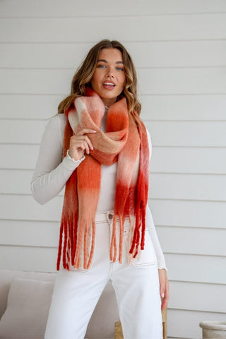 Everly Snuggly Scarf - Checked Tassel