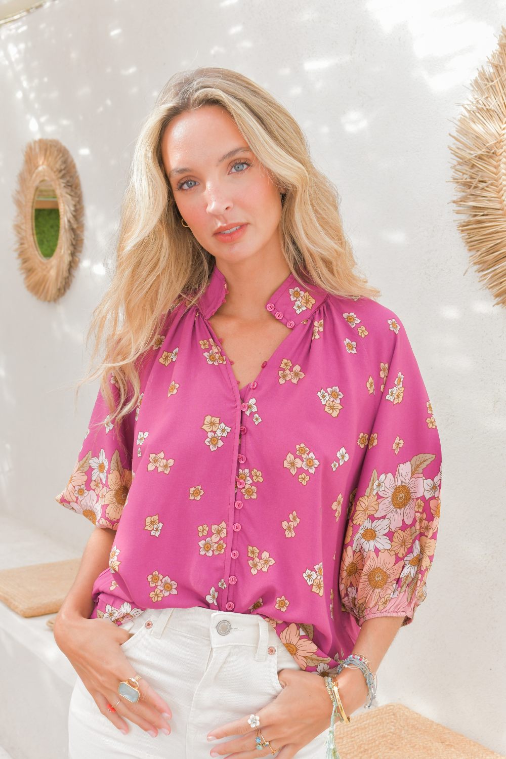 Arden Blouse - Bee Orchid