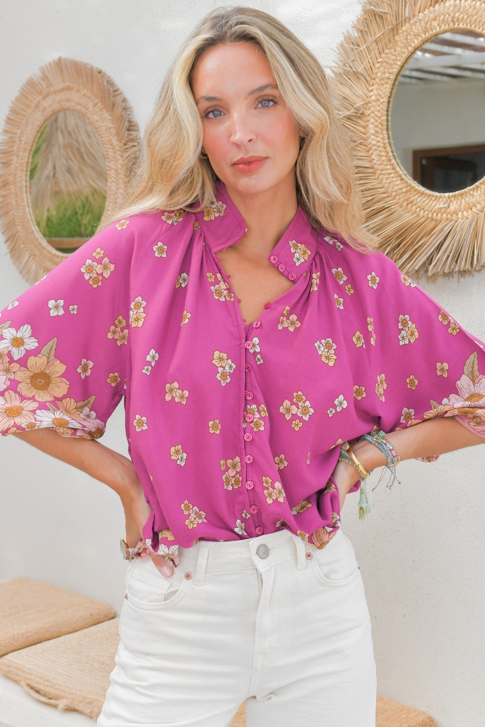 Arden Blouse - Bee Orchid