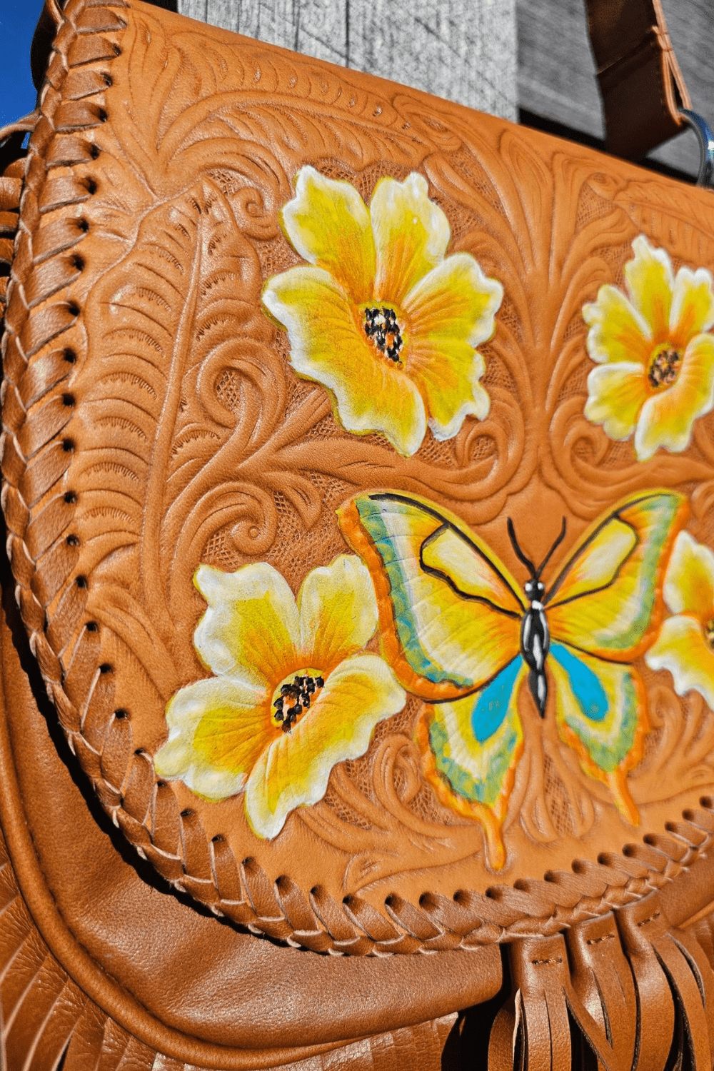 Butterfly Crossbody Bag - Tan