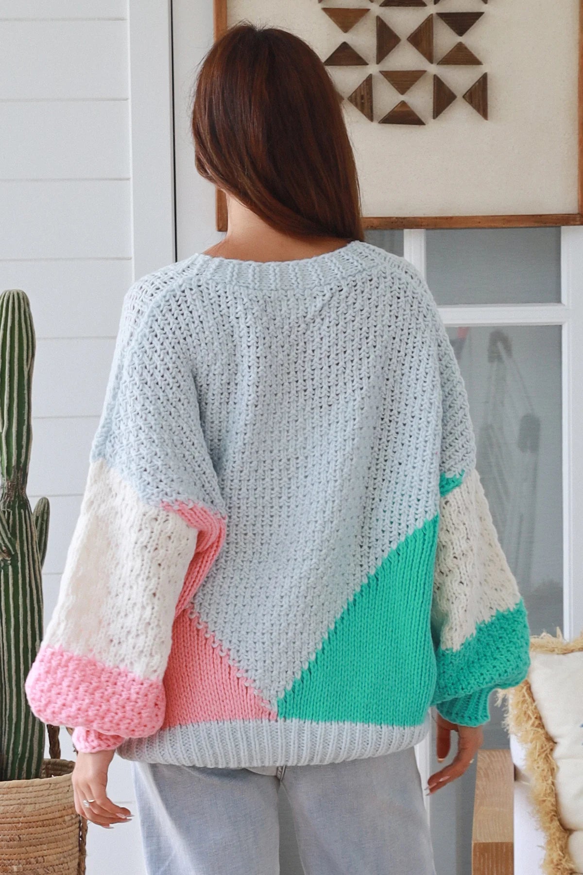 Pastel Dreams Colour Block Knit Cardigan