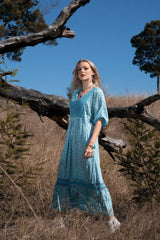 Daisy Boho Dress - Turquoise - Preorder
