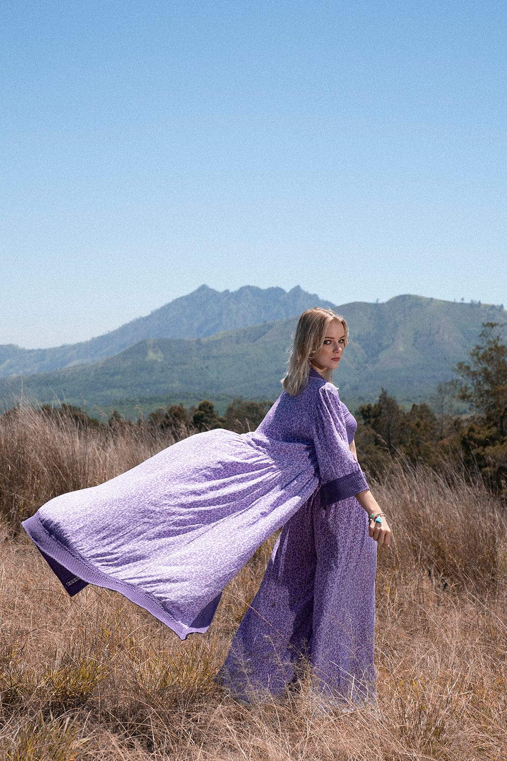 Dandelion Long Kimono - Lilac - Preorder