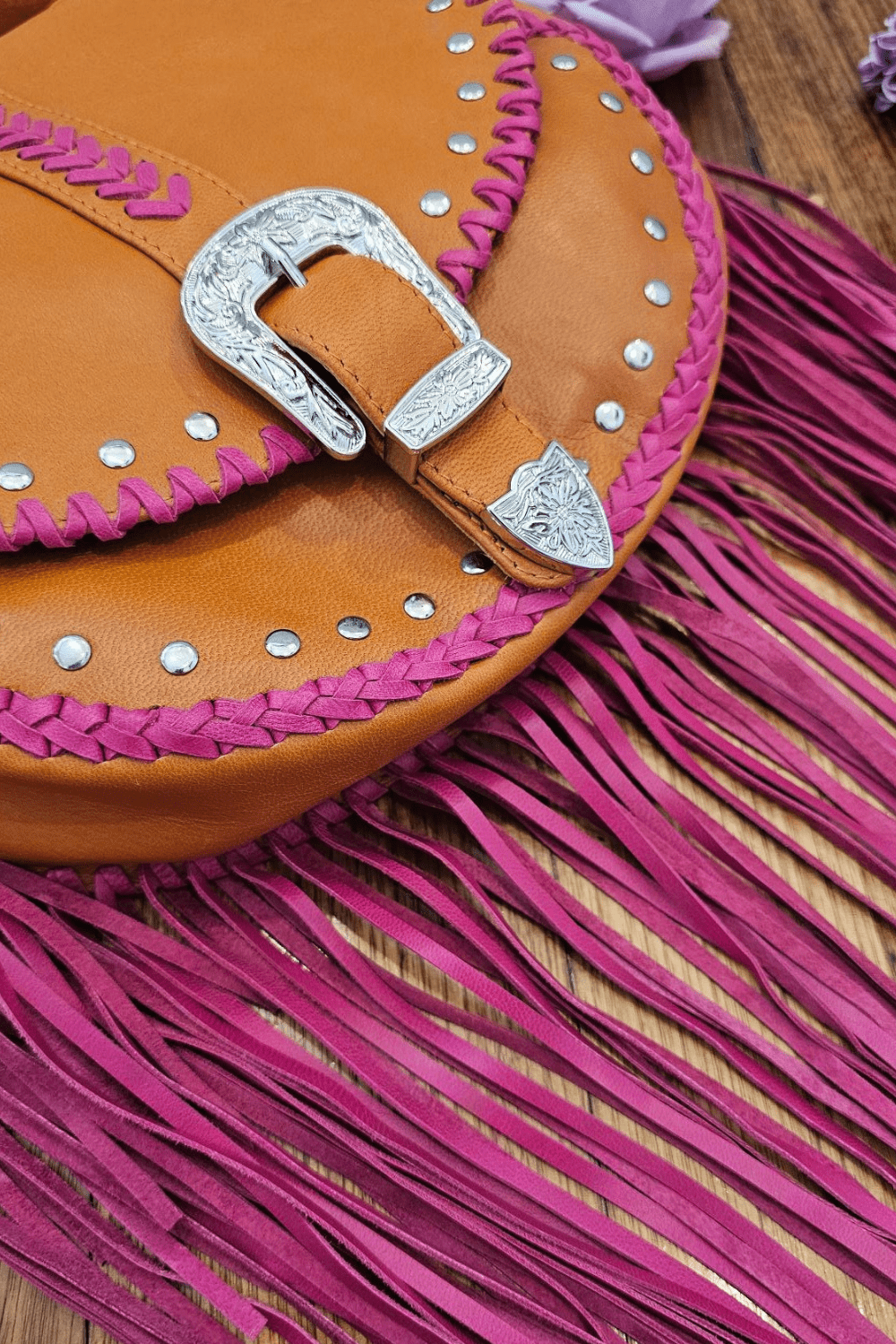 Esmeralda Bag - Tan/Fuchsia