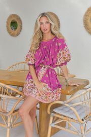 Evelyn Mini Dress - Bee Orchid
