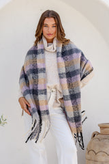 Delilah Chunky Soft Check Scarf - Purple