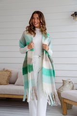 Pixie Chunky Soft Check Scarf - Green