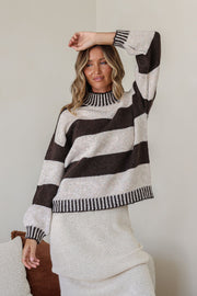 Tilly Blanket Stitch Knit - Chocolate