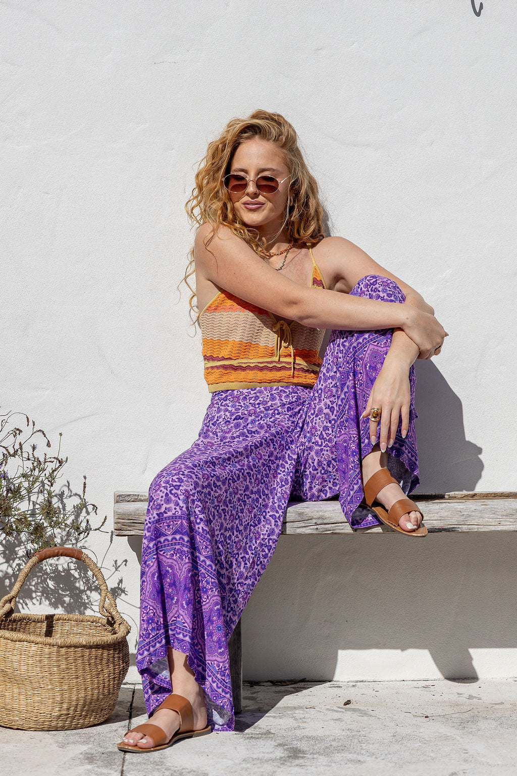 Bloom Wide-Leg Pants - Wisteria
