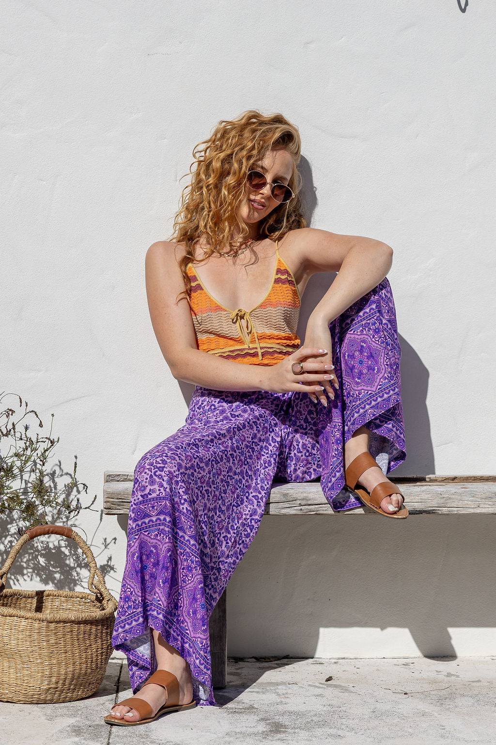 Bloom Wide-Leg Pants - Wisteria