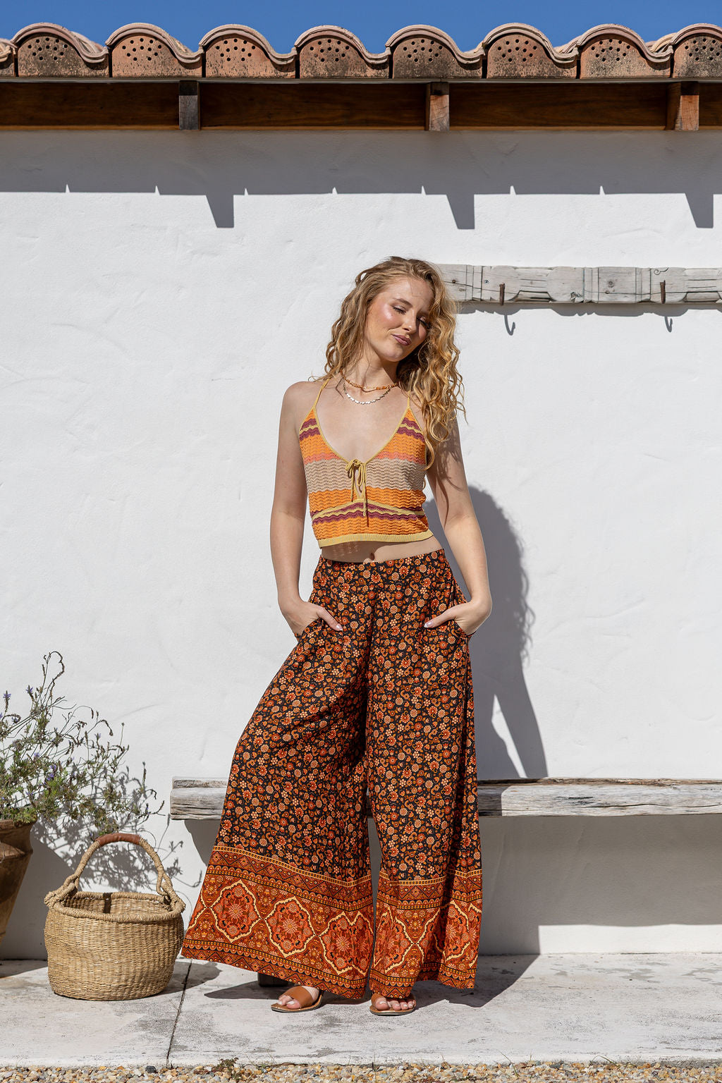 Bloom Wide-Leg Pants - Spice
