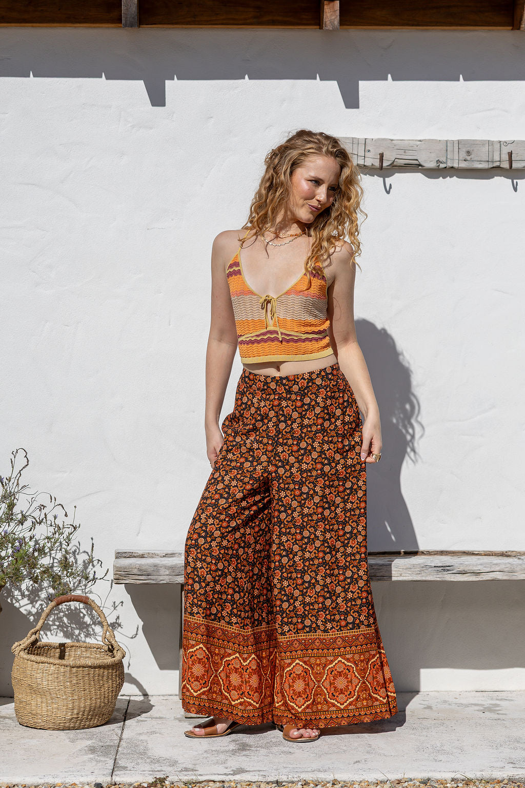 Bloom Wide-Leg Pants - Spice