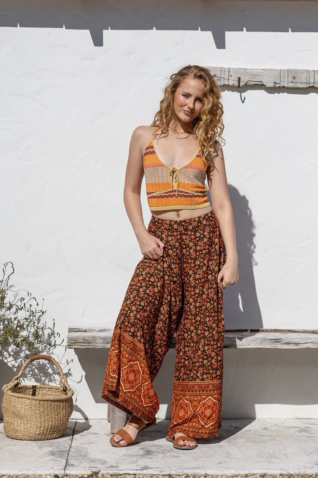 Bloom Wide-Leg Pants - Spice