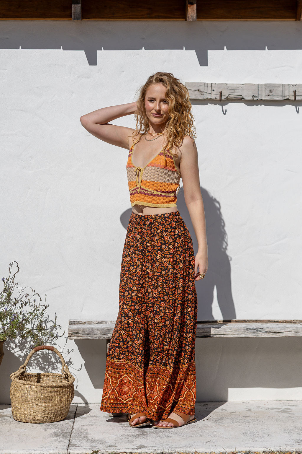 Bloom Wide-Leg Pants - Spice