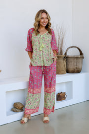 Parisian Pant & Top Set - Soft Green/Pink