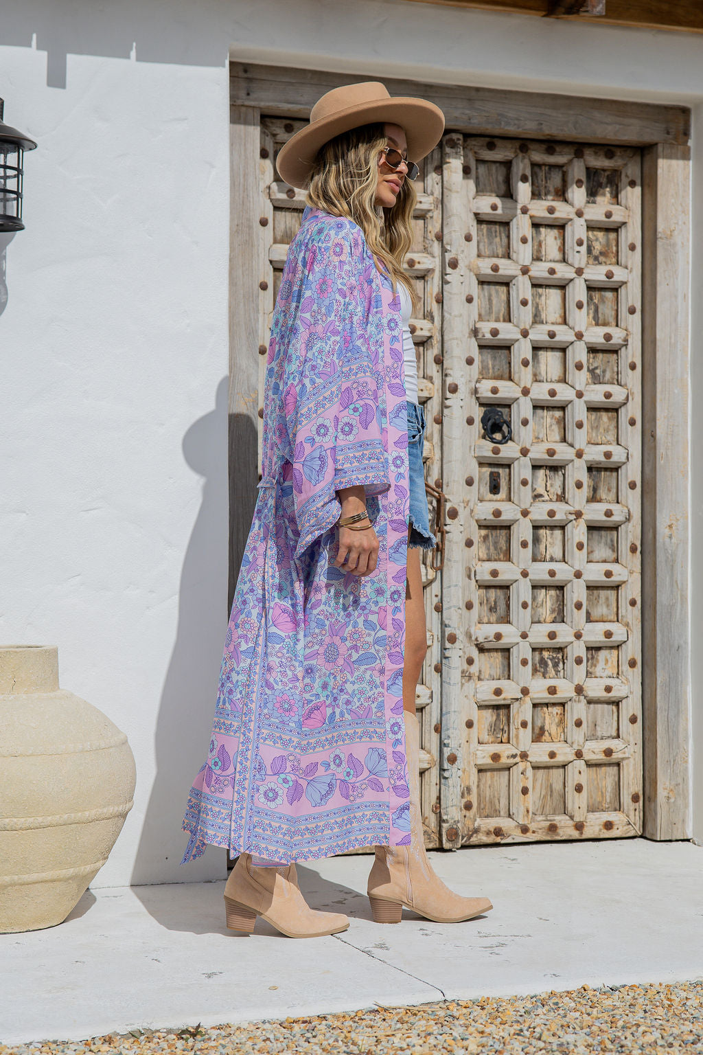 Wildflower Kimono – Lilac & Blue Skies