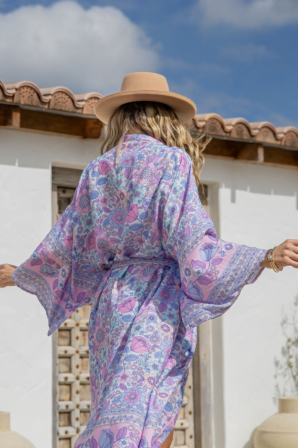 Wildflower Kimono – Lilac & Blue Skies