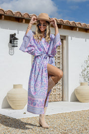Wildflower Kimono – Lilac & Blue Skies