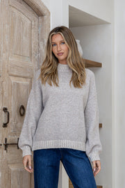 Tilly Blanket High Neck Stitch Knit - Mocha