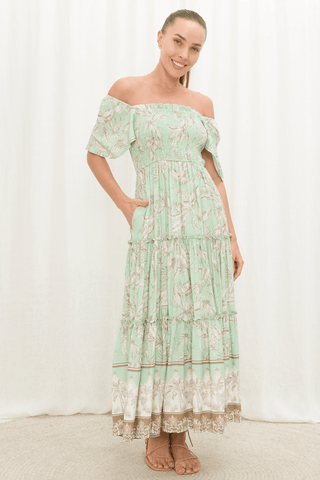 Jessie Maxi Dress - Green Floral