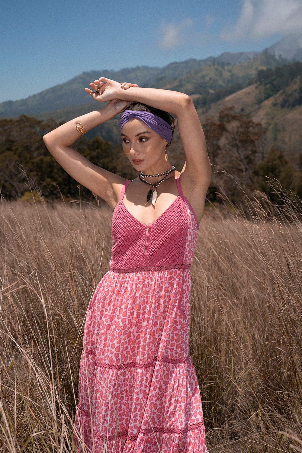 Jasmine Strappy Dress - Magenta - Preorder
