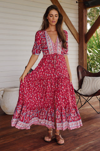 Shanthi Presley Maxi Dress - Rose