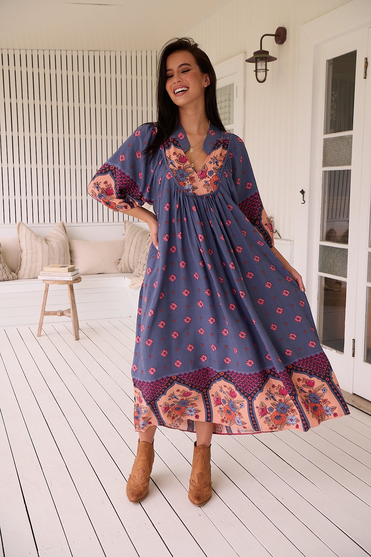 Boheme Midi Dress - Laney | Jaase Dresses Australia Gypsy And Wolf Boheme Midi Dress - Laney | Jaase Dresses Australia Gypsy And Wolf