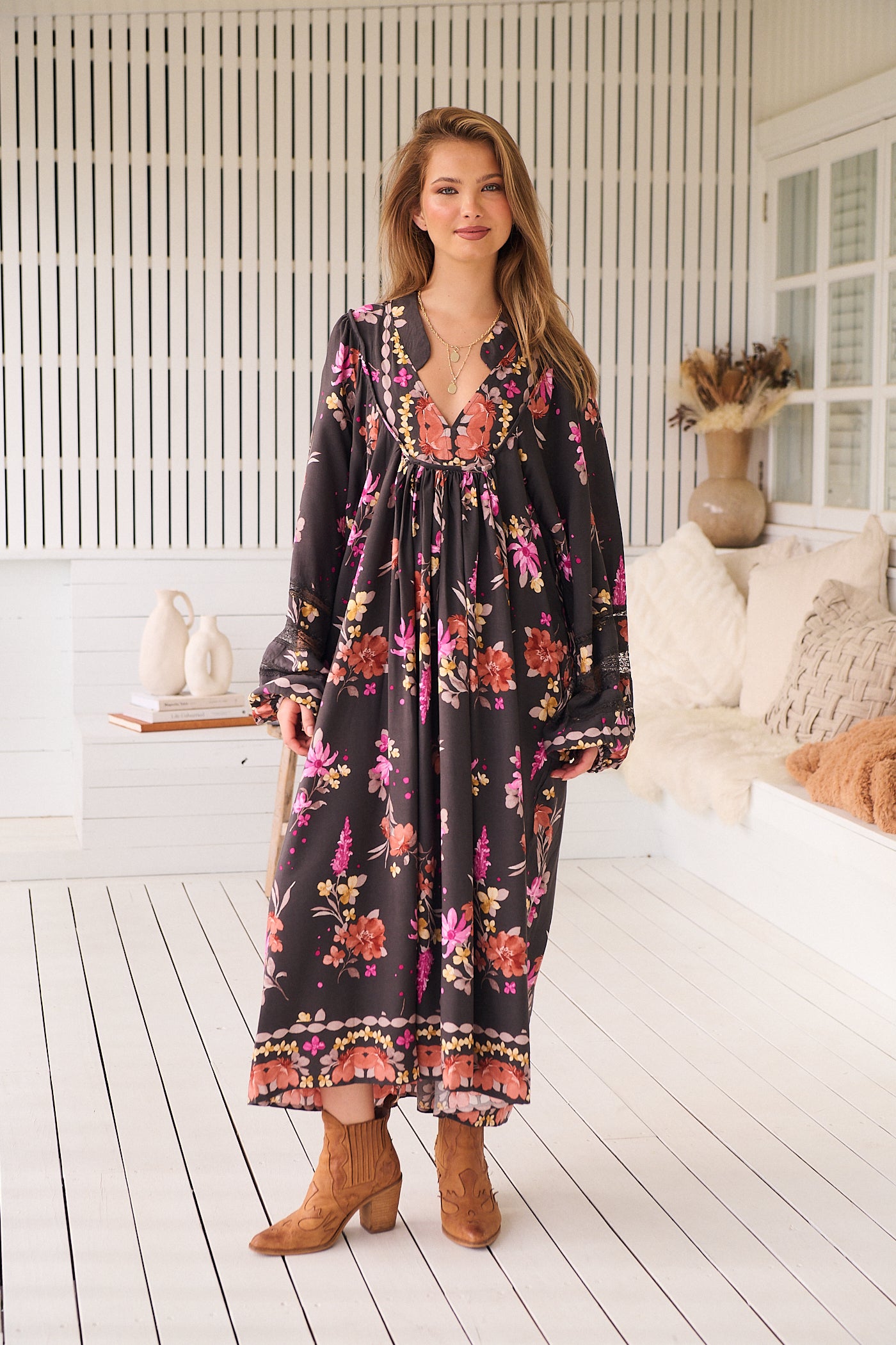 Boheme Midi Dress - Monarch Bloom