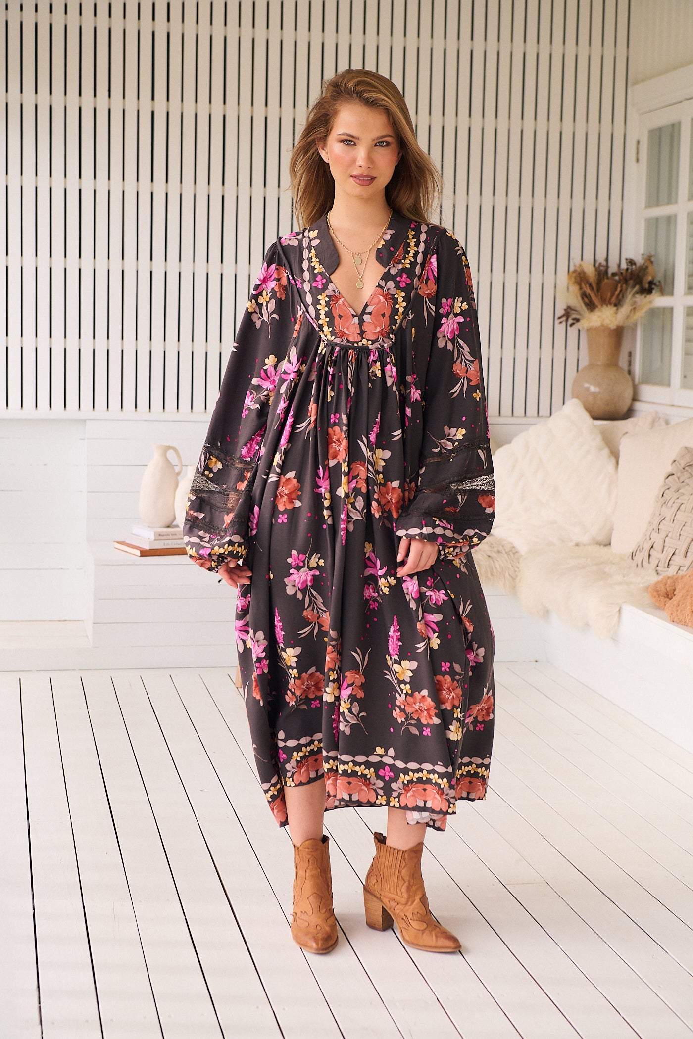 Boheme Midi Dress - Monarch Bloom