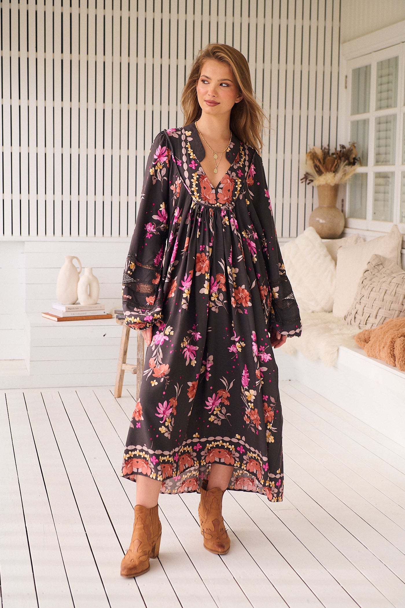 Boheme Midi Dress - Monarch Bloom