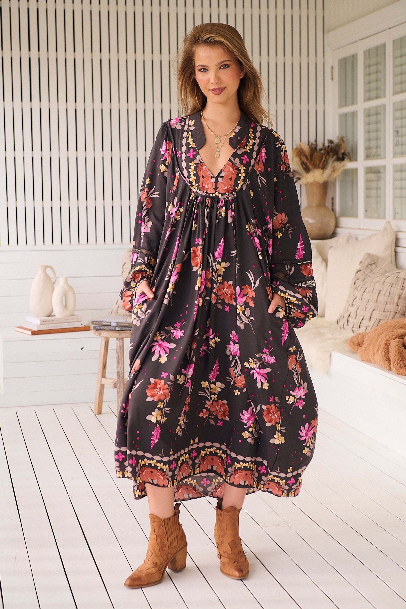 Boheme Midi Dress - Monarch Bloom
