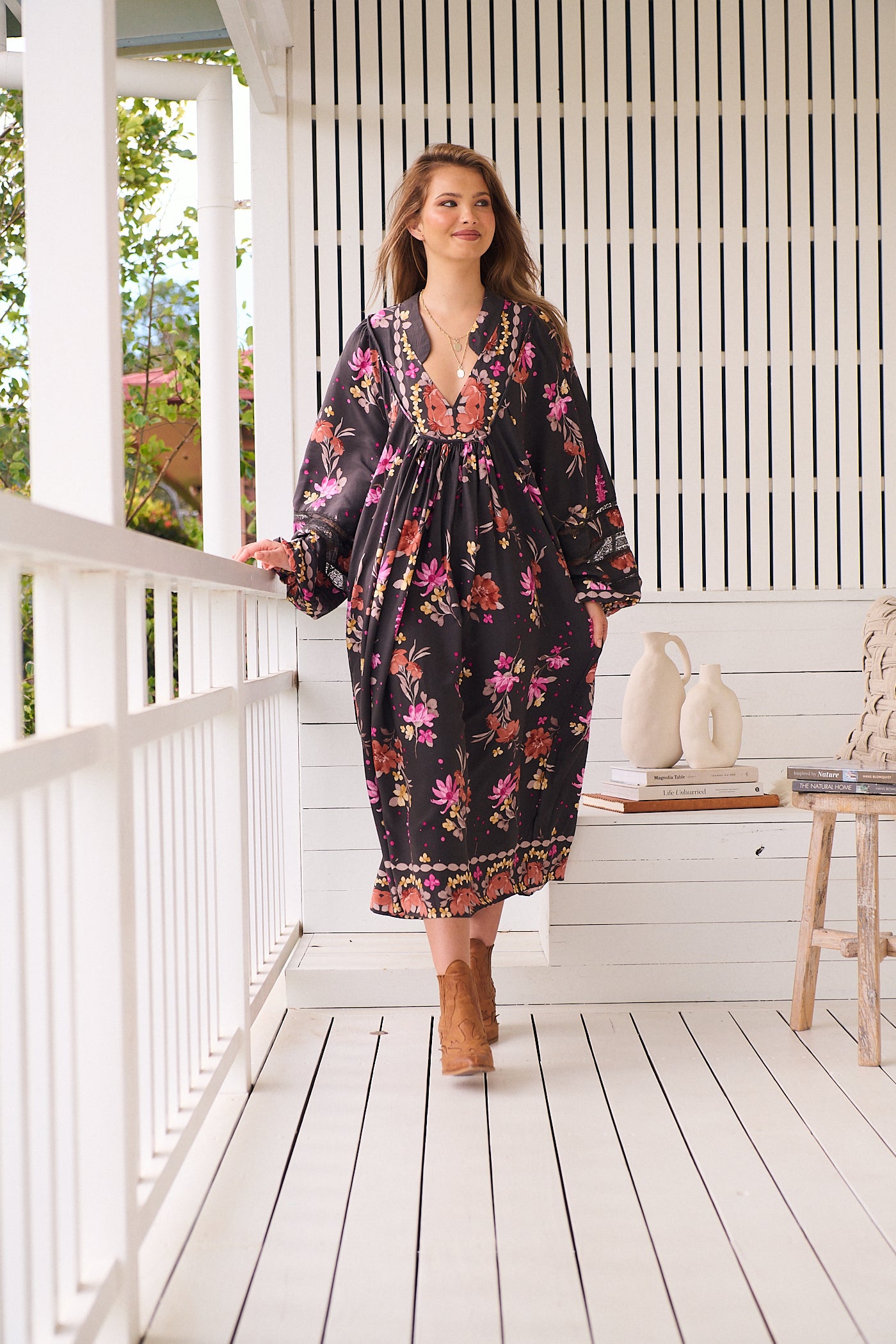 Boheme Midi Dress - Monarch Bloom