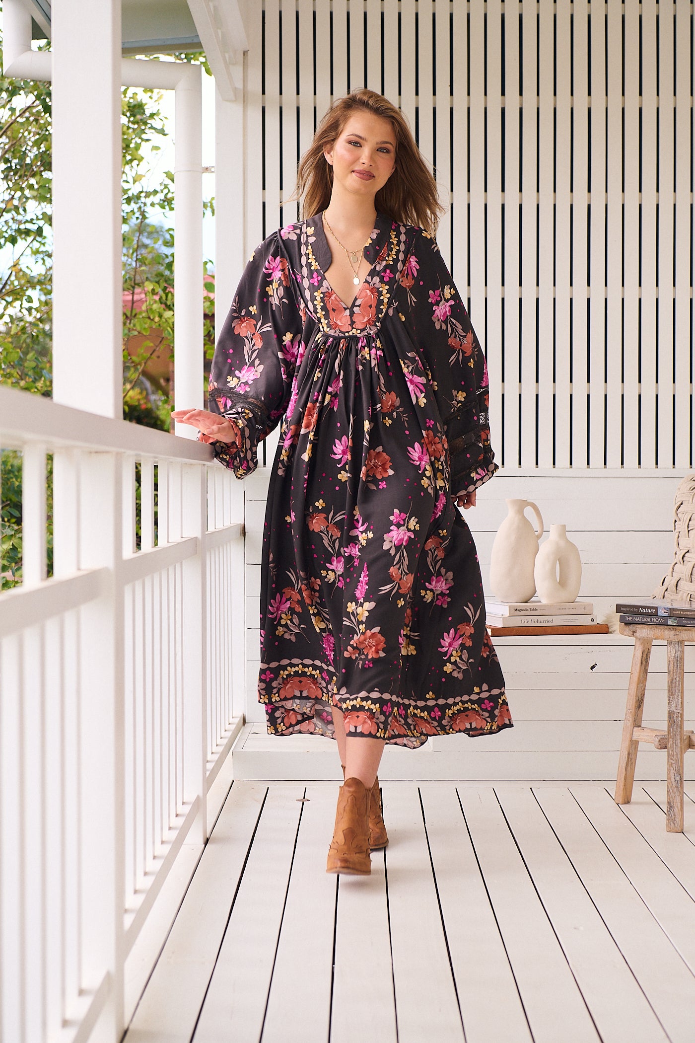 Boheme Midi Dress - Monarch Bloom