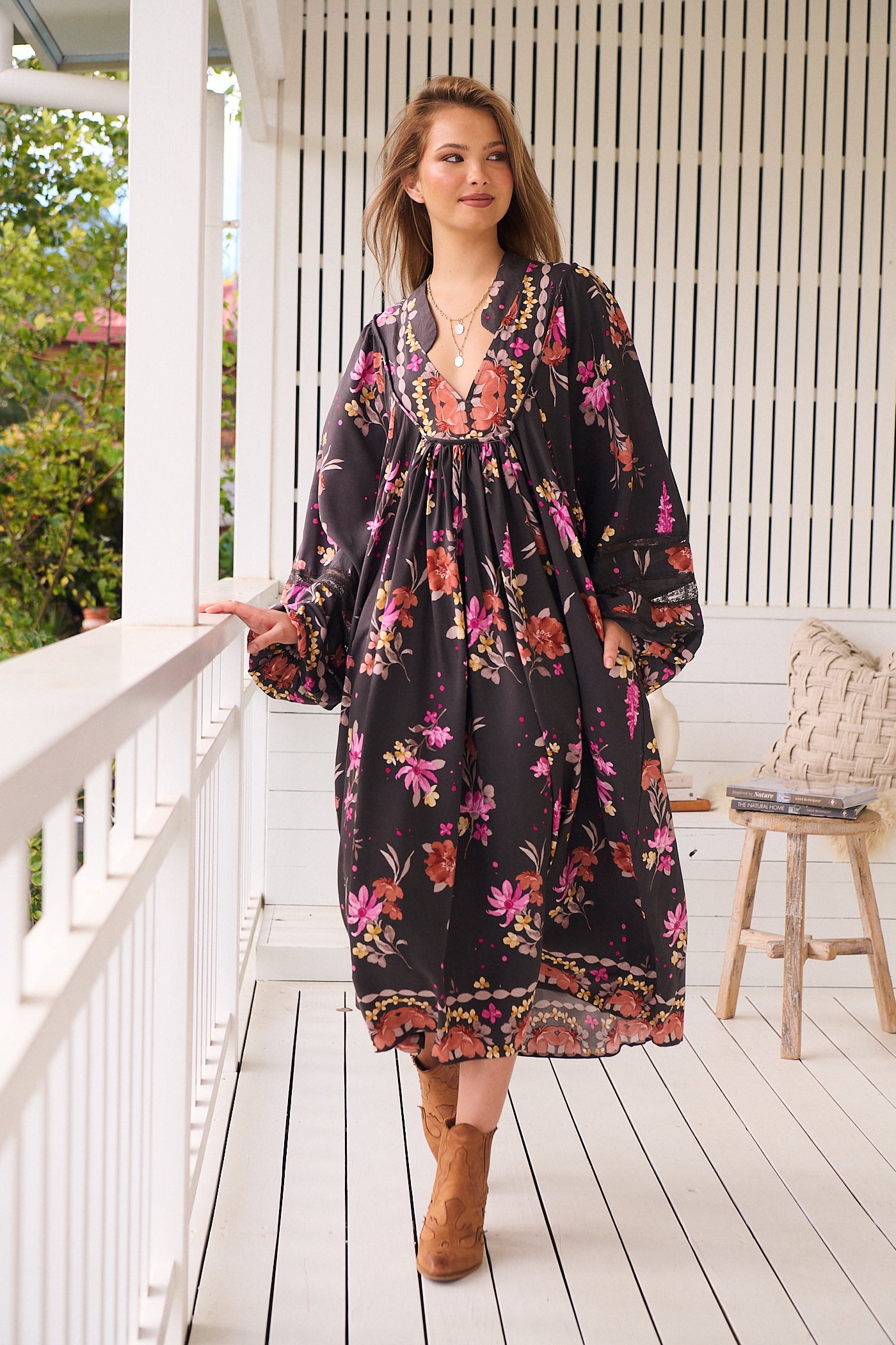 Boheme Midi Dress - Monarch Bloom