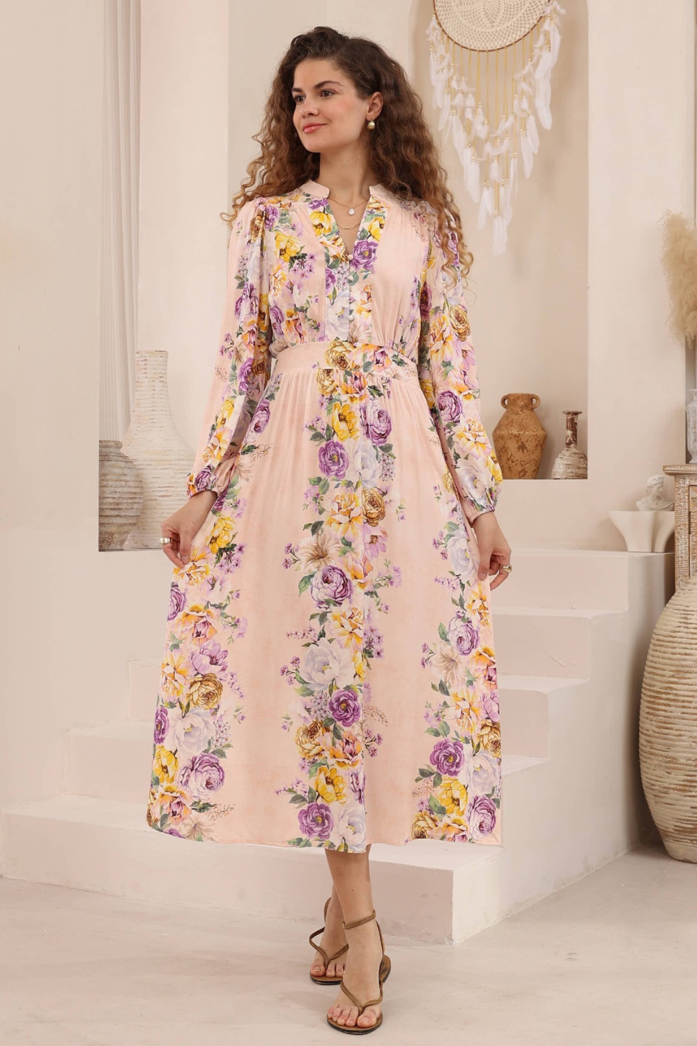 Lia Florence Maxi Dress – Blush Floral