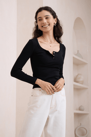 Long Sleeve Top - Black