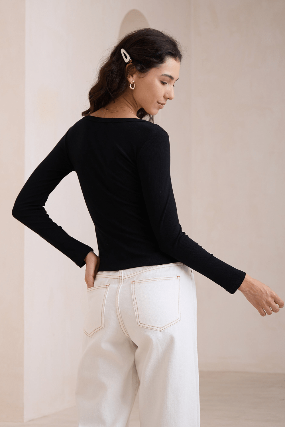 Long Sleeve Top - Black
